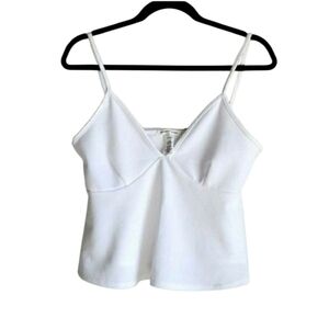 Caution To The Wind Y2k White Peplum Crop Top Size Large